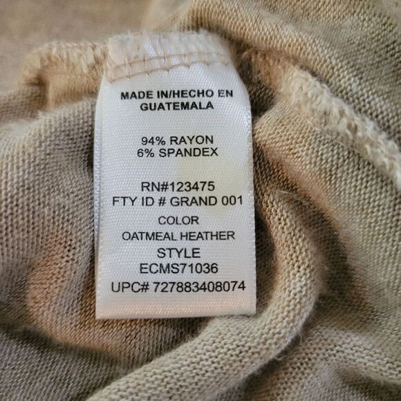 Ellen Tracy Oatmeal Heather Open‎ Front Long Cardigan Size M - Picture 8 of 8